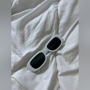 Stylish White Rectangular Sunglasses